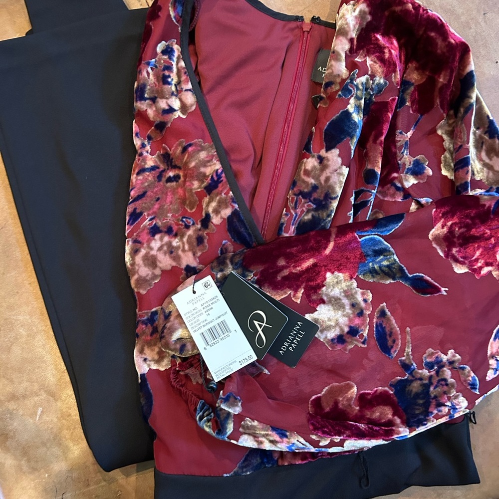 Adrianna Papell Velvet Jumpsuit